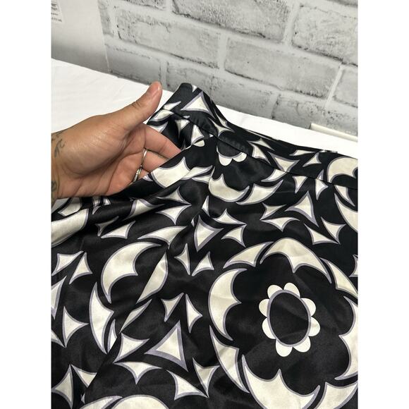 NWT Banana Republic Silk A Line Skirt Black White Size 10 MSRP $79.00 *See Desc* - Picture 2 of 12